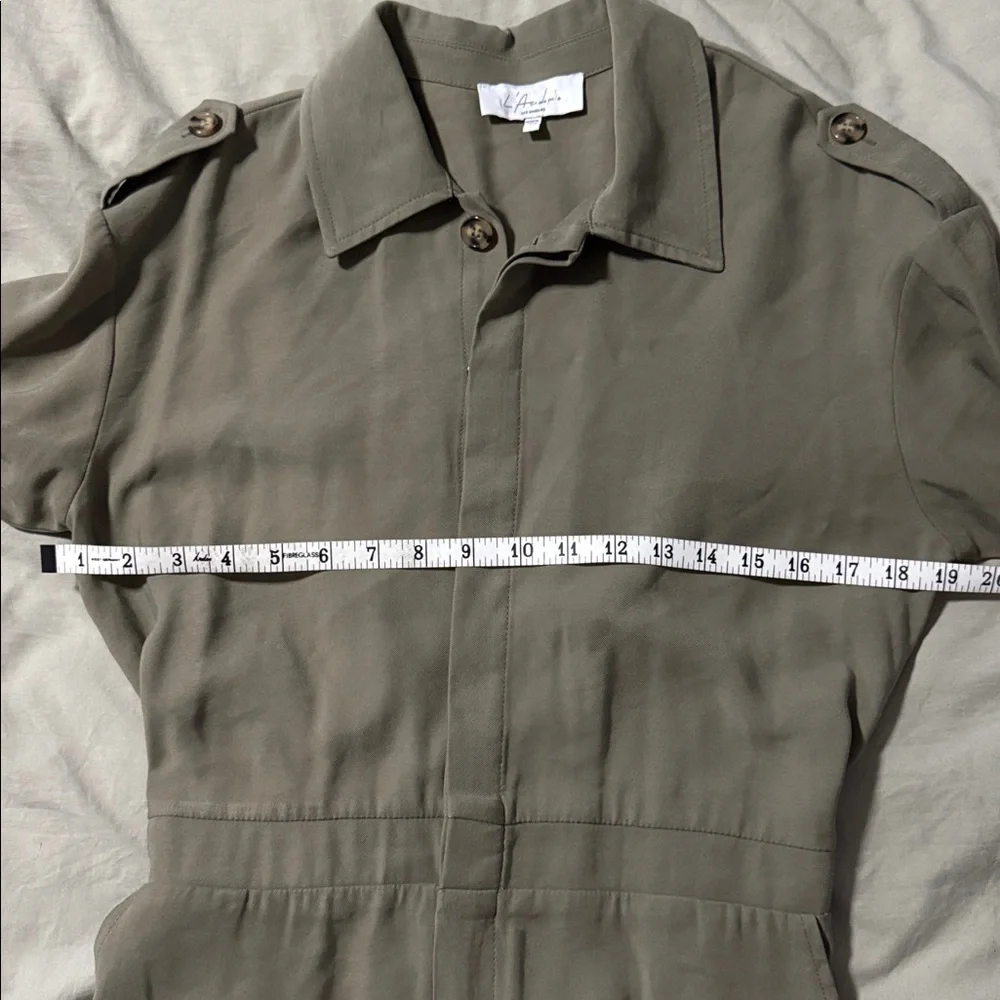 L'Academie Dylan Romper Olive Button Front Long Sleeve Pockets Sz S Streetwear - Picture 12 of 13